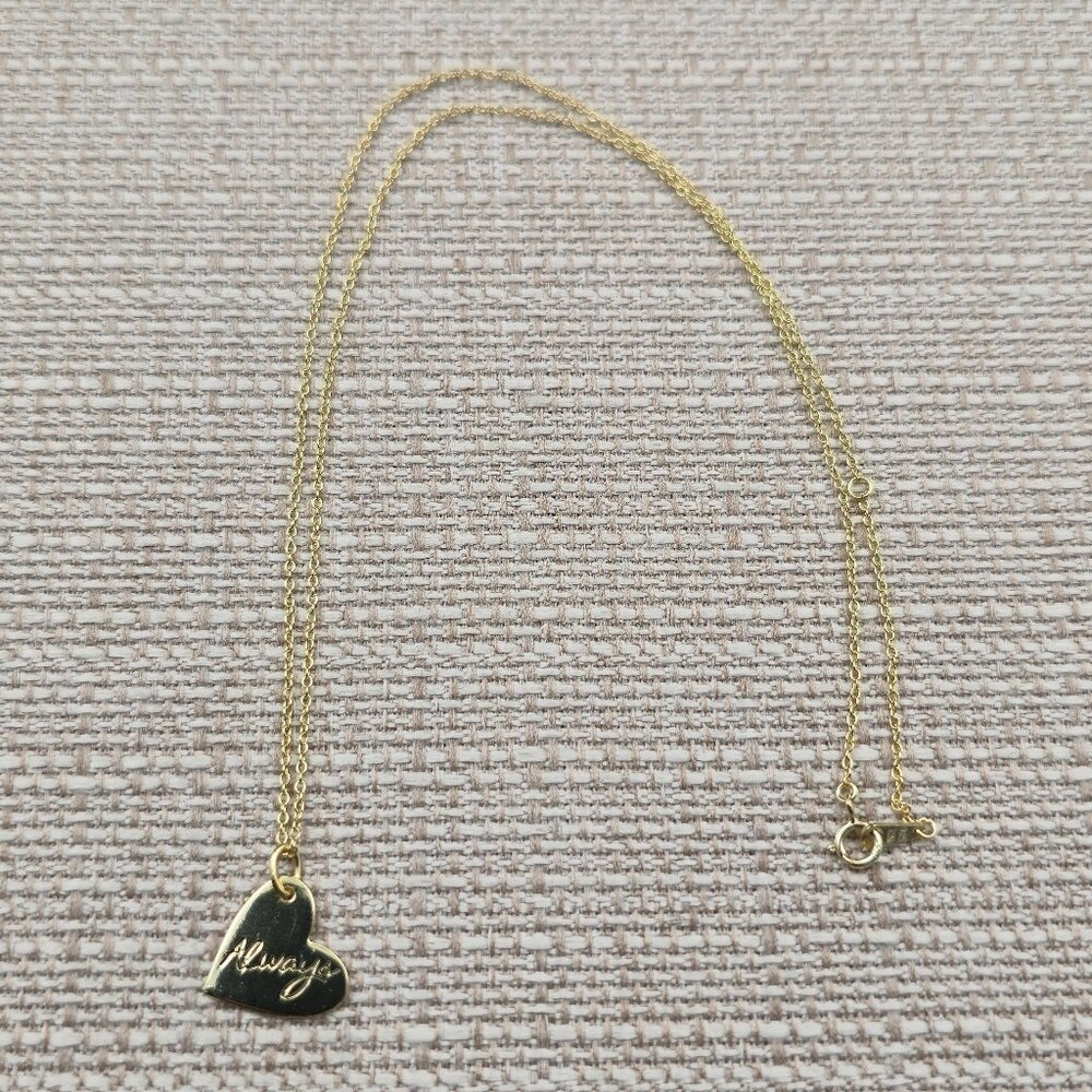 18 Inch Gold Over Sterling Silver Love Always Heart Necklace A6279
